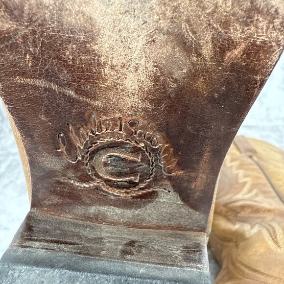 Charlie 1 Horse Lucchese Tan Mad Dog Size 6.5 Distressed Goat Leather Western - Picture 9 of 12